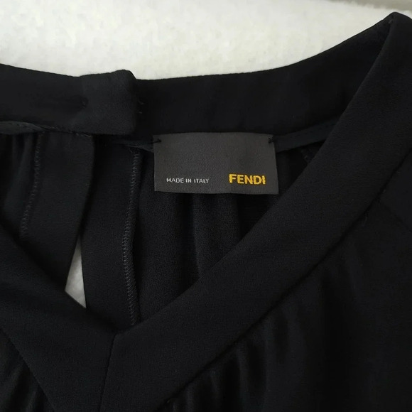 Fendi Vneck Drawstring Waist Knee Length Dress - Picture 5 of 10